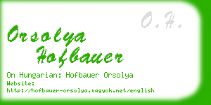 orsolya hofbauer business card